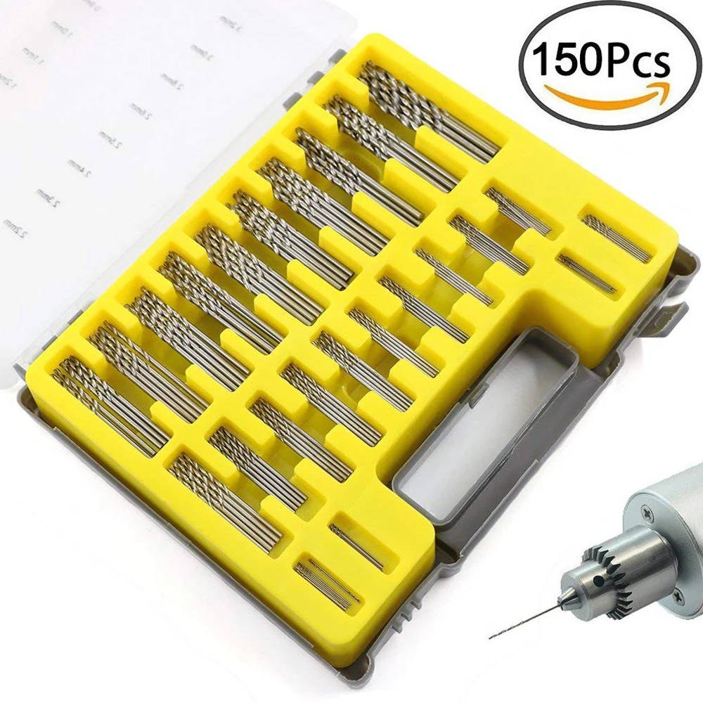 150PCS 0.4-3.2mm HSS Mini Twist Drill Bit Set Micro Precision with Carry Case for PCB Crafts Jewelry Drilling Hand Tools Kit
150PCS 0.4-3.2mm HSS Mini Twist Drill Bit Set Micro Precision with Carry Case for PCB Crafts Jewelry Drilling Hand Tools Kit