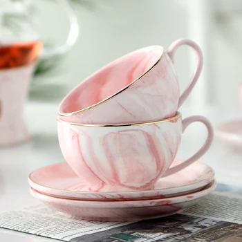 125ml Creative Marble Pattern Coffee Cup with Saucer Ceramic Porcelain Gold Rim Espresso Cups Handle Mug Master Mugs Drinkware
125ml Creative Marble Pattern Coffee Cup with Saucer Ceramic Porcelain Gold Rim Espresso Cups Handle Mug Master Mugs Drinkware