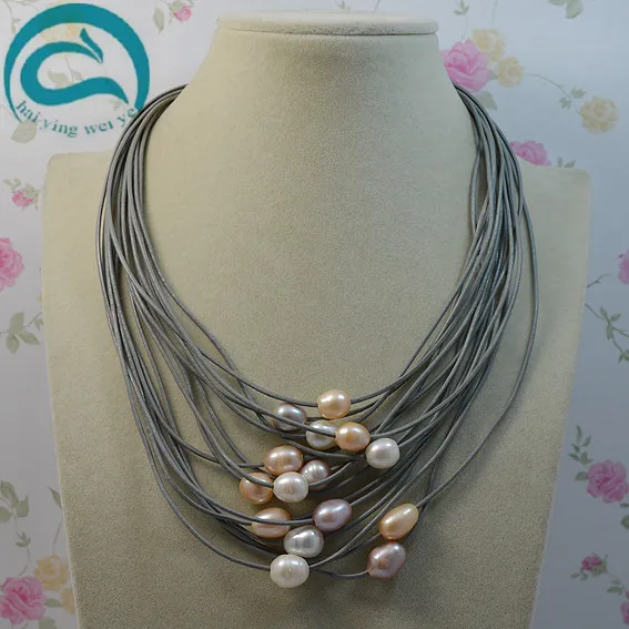 Woman Natural Oval Freshwater Pearl Jewelry Gem Stone Beads 15 Row Gray Leather Pearl Necklace 18-20'' Magnet Clasp
Woman Natural Oval Freshwater Pearl Jewelry Gem Stone Beads 15 Row Gray Leather Pearl Necklace 18-20'' Magnet Clasp