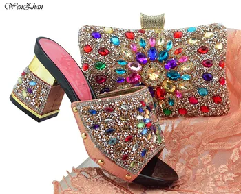 Fashion Shoes And Matching Bag Set Decoration With Colorful Rhinestone Italy Pumps Shoes And Bag Sets For Wedding Party B86-12
Fashion Shoes And Matching Bag Set Decoration With Colorful Rhinestone Italy Pumps Shoes And Bag Sets For Wedding Party B86-12