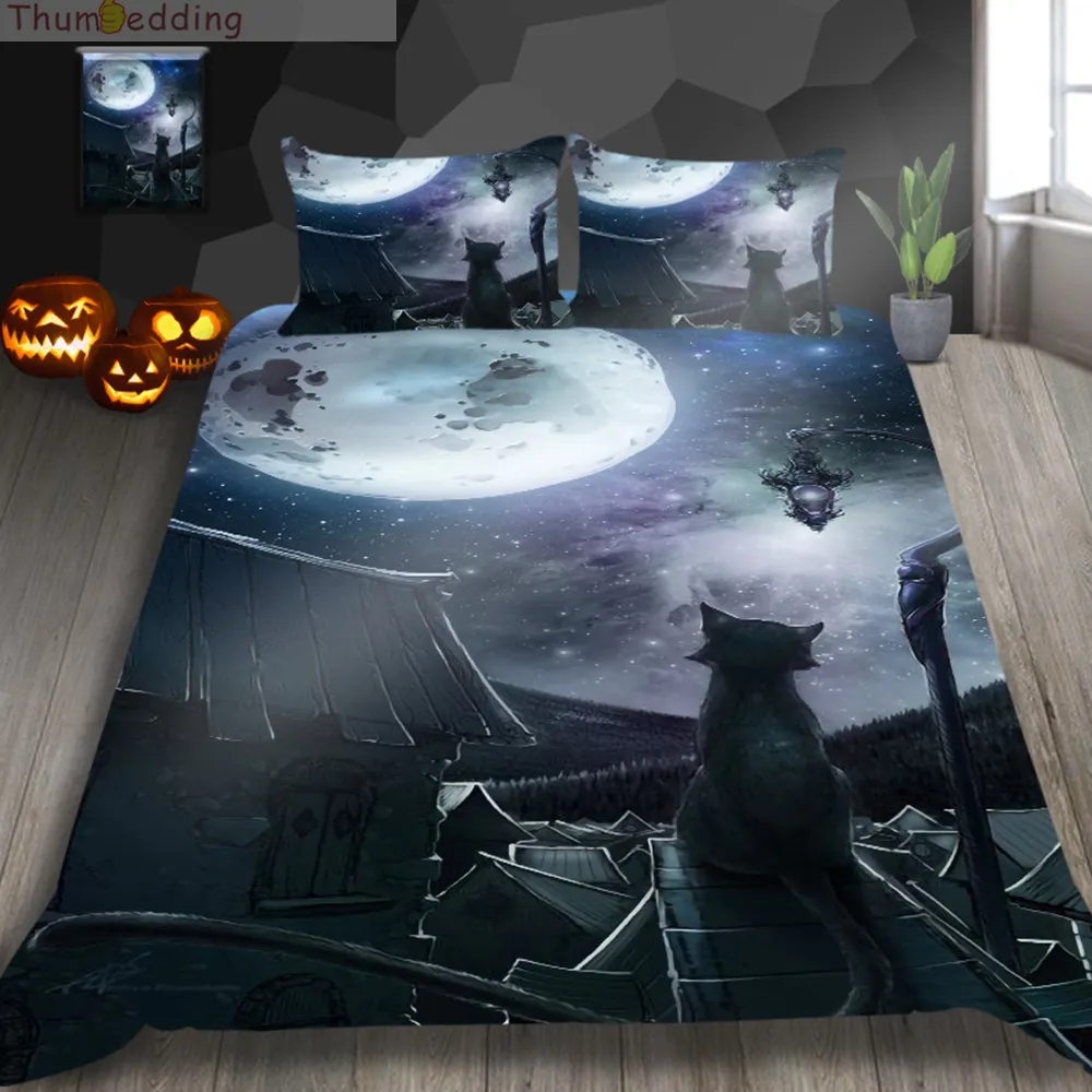 Thumbedding Black Bedding Sets Halloween Design Cartoon Cat Duvet Cover Digital Printing Home Festival Decoration Bed Set 3pcs
Thumbedding Black Bedding Sets Halloween Design Cartoon Cat Duvet Cover Digital Printing Home Festival Decoration Bed Set 3pcs
