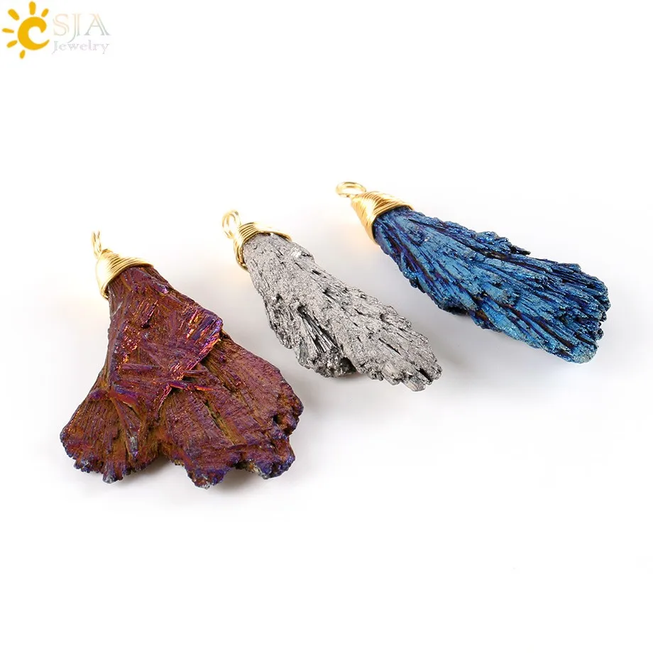 CSJA Natural Stone Raw Titanium Tourmaline Pendant Gold Color Energy Birthstone Blue Irregular Amulet Reiki Jewelry Hot E305
CSJA Natural Stone Raw Titanium Tourmaline Pendant Gold Color Energy Birthstone Blue Irregular Amulet Reiki Jewelry Hot E305