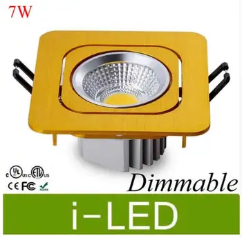 Square Gold Shell COB 7W Led ceiling Downlight Dimmable Led Ceiling Spot lamp 110v 220v 12V Warm Natural Cold White Freeshipping
Square Gold Shell COB 7W Led ceiling Downlight Dimmable Led Ceiling Spot lamp 110v 220v 12V Warm Natural Cold White Freeshipping