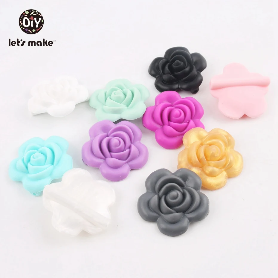 Let's Make 20pc Silicone Pacifier 3D Flower Shaped Silicone Necklace Sensory Teether Toy Diy Jewelry Baby Gift Nusing Pendant
Let's Make 20pc Silicone Pacifier 3D Flower Shaped Silicone Necklace Sensory Teether Toy Diy Jewelry Baby Gift Nusing Pendant
