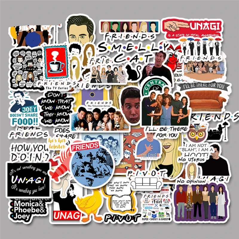 50pcs friends tv show fans gift decoration Sticker for DIY scrapbooking album Laptop Luggage Phone decal Sticker
50pcs friends tv show fans gift decoration Sticker for DIY scrapbooking album Laptop Luggage Phone decal Sticker