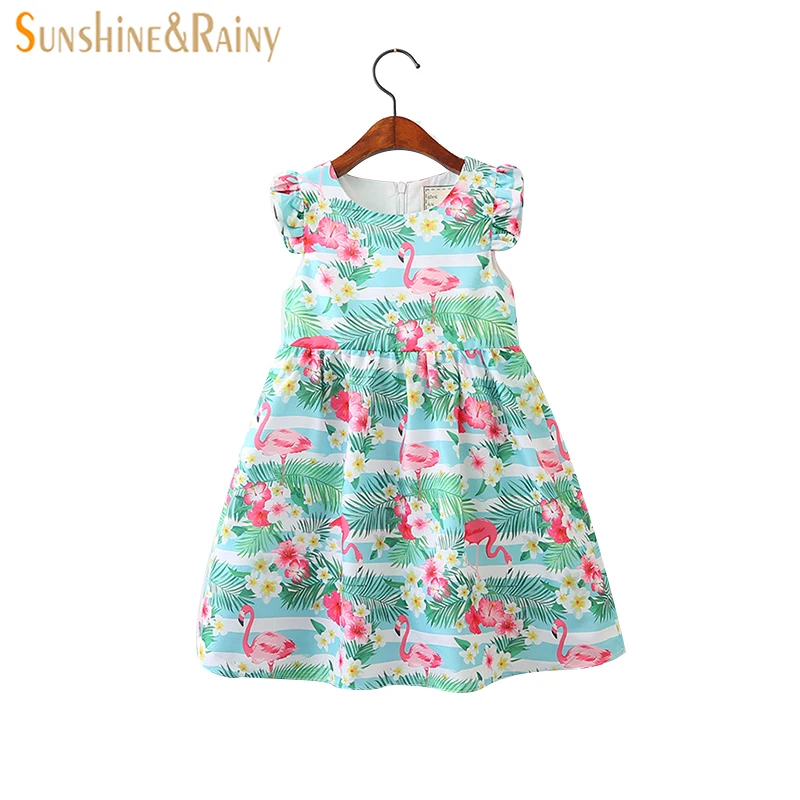 Sunshine & Rainy Summer Girls Dresses Flamingo Pattern Kids Princess Vestidos Flying Sleeve Girls Party Dress Children Clothing
Sunshine & Rainy Summer Girls Dresses Flamingo Pattern Kids Princess Vestidos Flying Sleeve Girls Party Dress Children Clothing