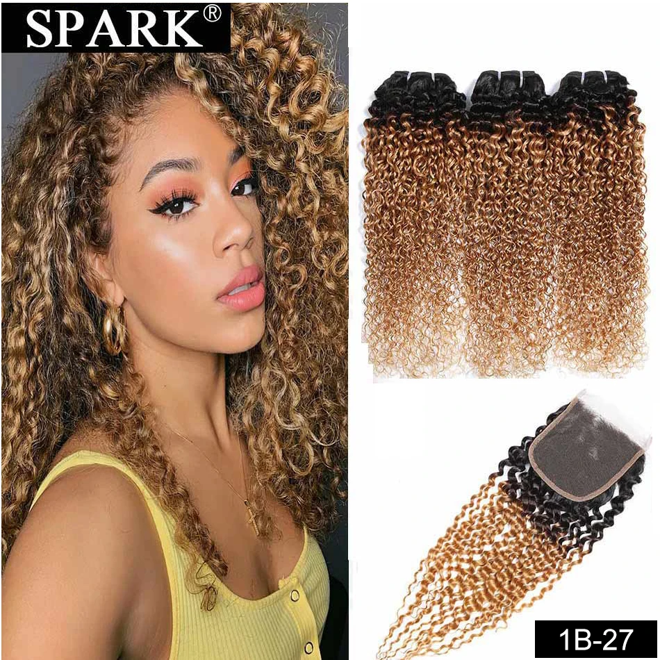 Ombre SPARK Brazilian Human Hair Weave Bundles With Closure Afro Kinky Curly Hair With Closure Medium Ratio Remy Human Hair HTB1zJRoaYj1gK0jSZFOq6A7GpXaG HTB1zJRoaYj1gK0jSZFOq6A7GpXaG Ombre SPARK Brazilian Human Hair Weave Bundles With Closure Afro Kinky Curly Hair With Closure Medium Ratio Remy Human Hair