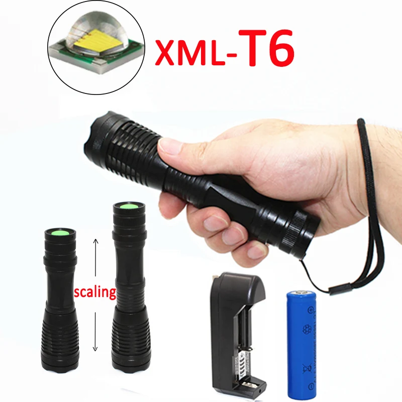 XML T6 LED 1000LM Light Flashlight Adjustable Torch Lamp 5 Mode Night Lighting Outdoor Camping Hiking + 18650 Battery + Charger
XML T6 LED 1000LM Light Flashlight Adjustable Torch Lamp 5 Mode Night Lighting Outdoor Camping Hiking + 18650 Battery + Charger