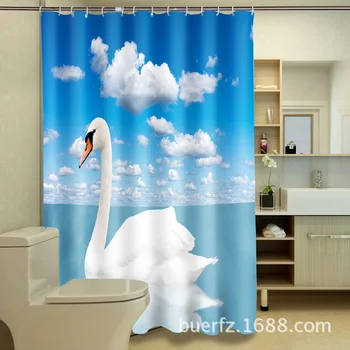 White swan 3D printing waterproof polyester shower curtain unique shower curtains for bathroom
White swan 3D printing waterproof polyester shower curtain unique shower curtains for bathroom