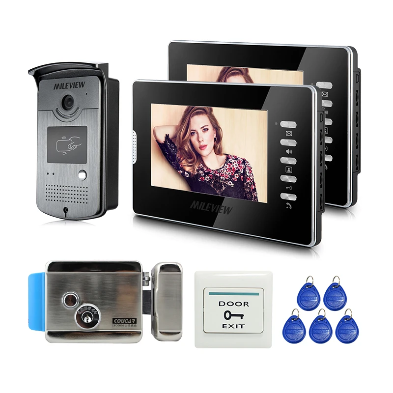 Home Wired 7" LCD Screen Video Door Phone Intercom Doorbell 2 Indoor Monitors + RFID Access Camera + Electric Lock FREE SHIPPING
Home Wired 7" LCD Screen Video Door Phone Intercom Doorbell 2 Indoor Monitors + RFID Access Camera + Electric Lock FREE SHIPPING