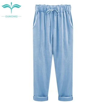 Oumowei Cotton Linen Pants Women 2018 Summer Mid Waist Thin Loose Pants Plus Size Solid Casual Ankle-Length Harem Pants
Oumowei Cotton Linen Pants Women 2018 Summer Mid Waist Thin Loose Pants Plus Size Solid Casual Ankle-Length Harem Pants