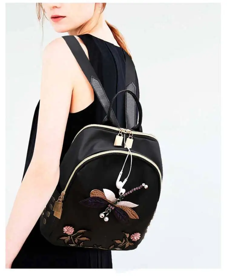 Youbroer Embroidered Backpack 3D Dragonfly Backpack Female Ethnic Wind Waterproof Backpack Oxford PU
Youbroer Embroidered Backpack 3D Dragonfly Backpack Female Ethnic Wind Waterproof Backpack Oxford PU