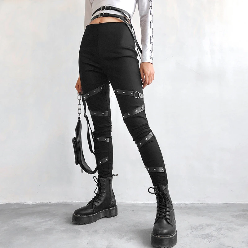 Push Up Black Gothic Leggings Women Ribbon With Rivet Patchwork Leggins Mujer Streetwear High Waist Punk Legging Pants
Push Up Black Gothic Leggings Women Ribbon With Rivet Patchwork Leggins Mujer Streetwear High Waist Punk Legging Pants