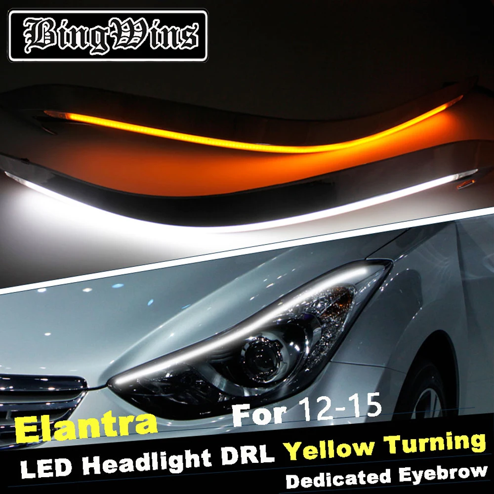 BINGWINS Car Headlight LED Eyebrow Daytime Running Light DRL With Yellow Turn Signal Light For Hyundai Elantra 2012-2015 9600Lm
BINGWINS Car Headlight LED Eyebrow Daytime Running Light DRL With Yellow Turn Signal Light For Hyundai Elantra 2012-2015 9600Lm