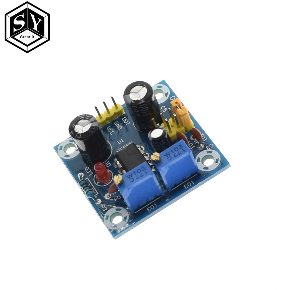 1PCS NE555 Pulse Frequency Duty Cycle Square Wave Rectangular Wave Signal Generator Adjustable 555 Board NE555P Module
1PCS NE555 Pulse Frequency Duty Cycle Square Wave Rectangular Wave Signal Generator Adjustable 555 Board NE555P Module
