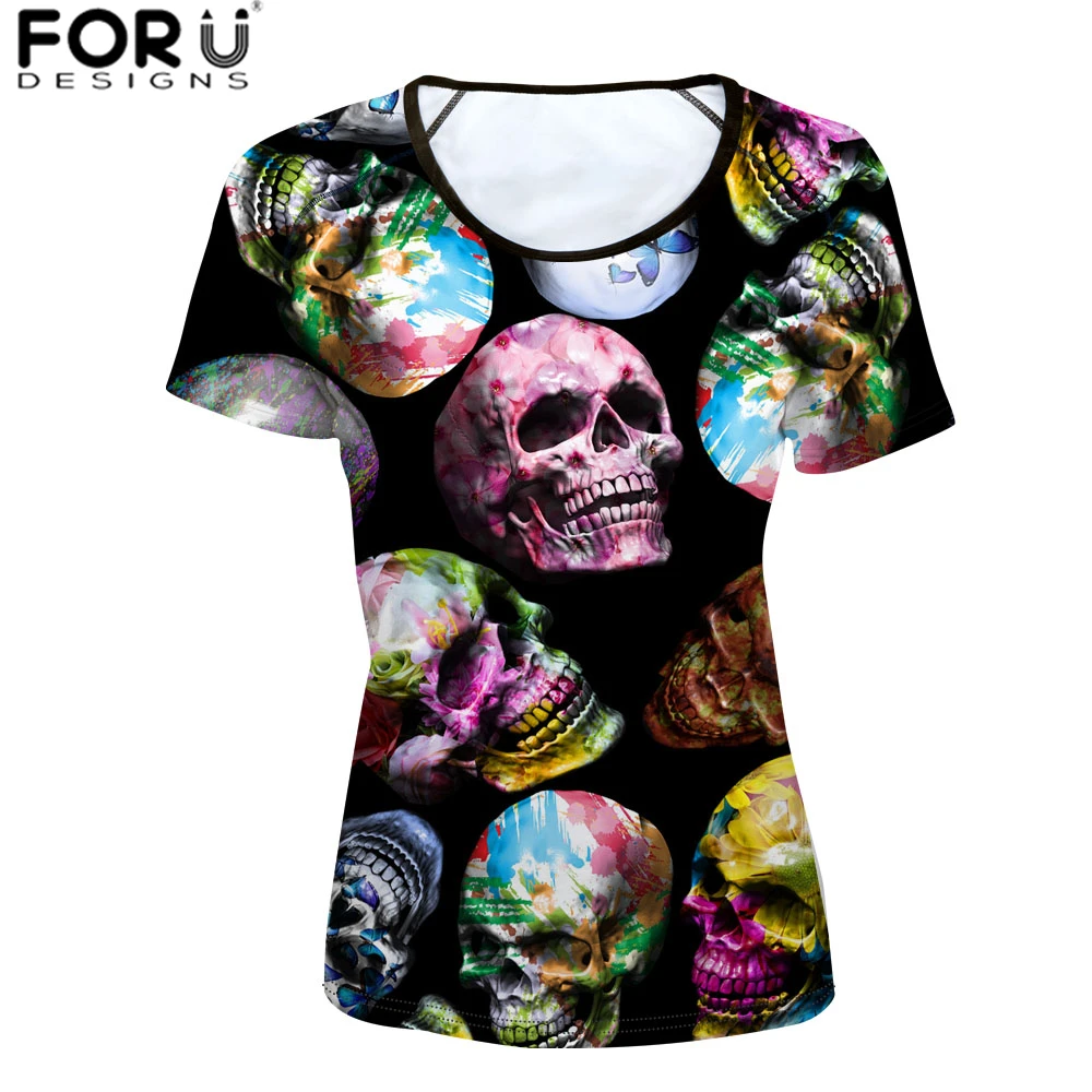 FORUDESIGNS Women t shirt Street Punk Style 3D Skeleton Skull t-shirt Womens Young Girls tops & tee Shirt Casual tshirt Feminist
FORUDESIGNS Women t shirt Street Punk Style 3D Skeleton Skull t-shirt Womens Young Girls tops & tee Shirt Casual tshirt Feminist