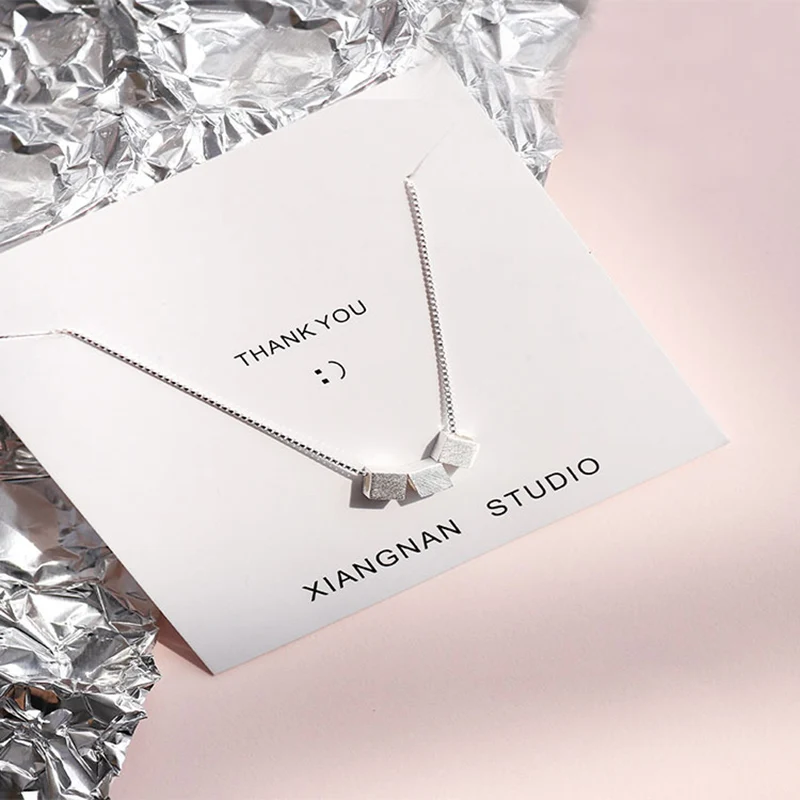 Personality Three-dimensional Block Brushed 925 Sterling Silver Necklaces Women Korean Chain Pendant Necklace Fashion Jewelry
Personality Three-dimensional Block Brushed 925 Sterling Silver Necklaces Women Korean Chain Pendant Necklace Fashion Jewelry