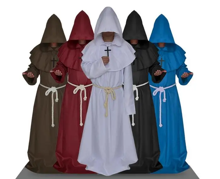 Medieval Costume Men Women Vintage Renaissance Monk Cosplay Cowl Friar Priest Hooded Robe Rope Cloak Cape Clothing
Medieval Costume Men Women Vintage Renaissance Monk Cosplay Cowl Friar Priest Hooded Robe Rope Cloak Cape Clothing