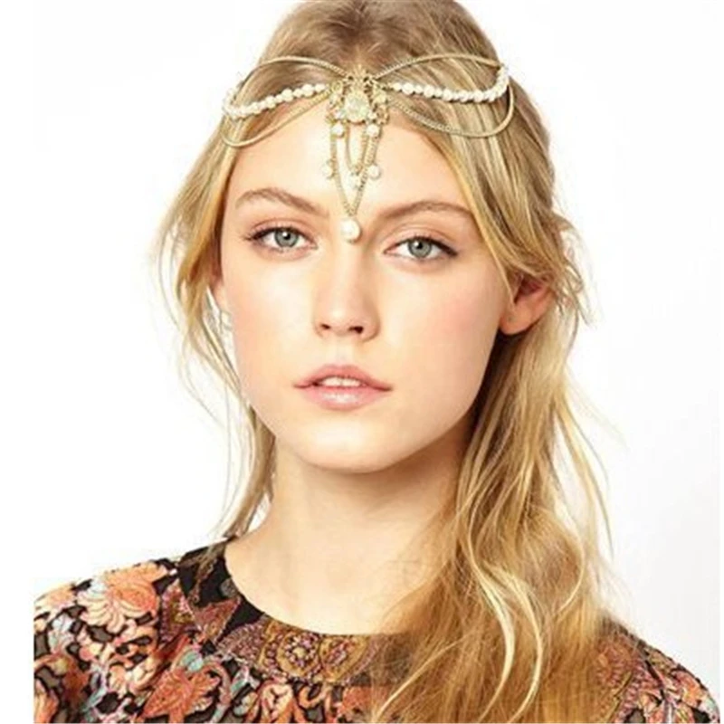 Bohemian Headpiece Crystal Pearl Bridal Hair Vine Halo Wedding Headband Tiara for Women Girls
Bohemian Headpiece Crystal Pearl Bridal Hair Vine Halo Wedding Headband Tiara for Women Girls