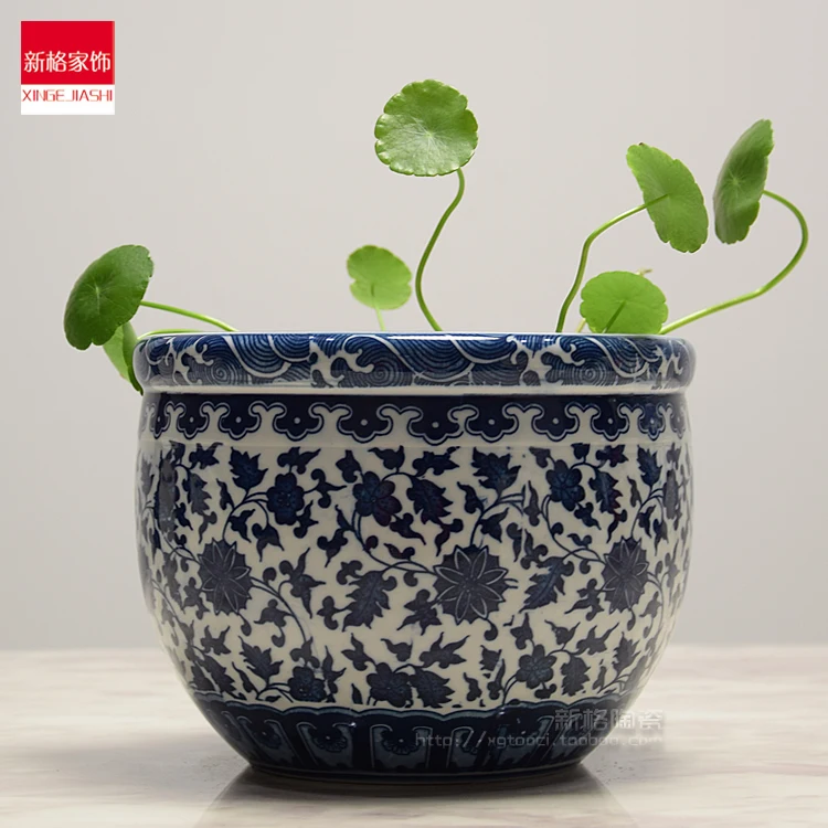 

Special offer of Jingdezhen Ceramics Chinese gardening creative personality of blue and white Narcissus grass hydroponic flowerp