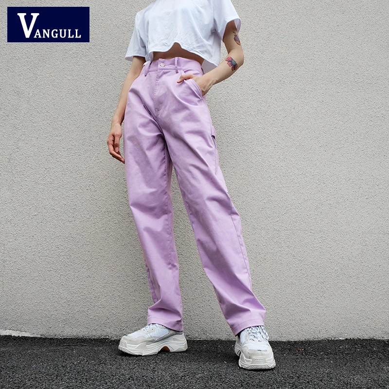 Vangull Fashion Purple Women Pants High Waist Spring New Loose Stright Long Trousers Female Zipper Streetwear Ladies Cargo Pants
Vangull Fashion Purple Women Pants High Waist Spring New Loose Stright Long Trousers Female Zipper Streetwear Ladies Cargo Pants