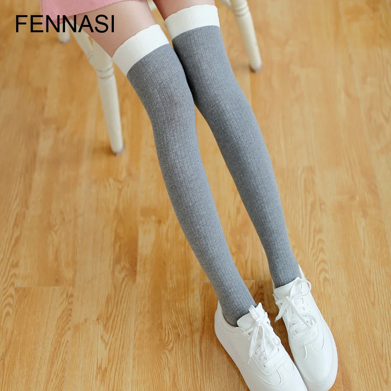 FENNASI Women's Patchwork Thick Stockings Stripe Thigh High Over Knee Kawaii Stockings Female Cotton Knee High Long Pantyhose
FENNASI Women's Patchwork Thick Stockings Stripe Thigh High Over Knee Kawaii Stockings Female Cotton Knee High Long Pantyhose