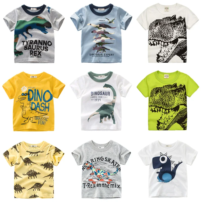 Boys & Girls Cartoon T-shirts Kids Dinosaur Print T Shirt For Boys Children Summer Short Sleeve T-shirt Cotton Tops Clothing
Boys & Girls Cartoon T-shirts Kids Dinosaur Print T Shirt For Boys Children Summer Short Sleeve T-shirt Cotton Tops Clothing