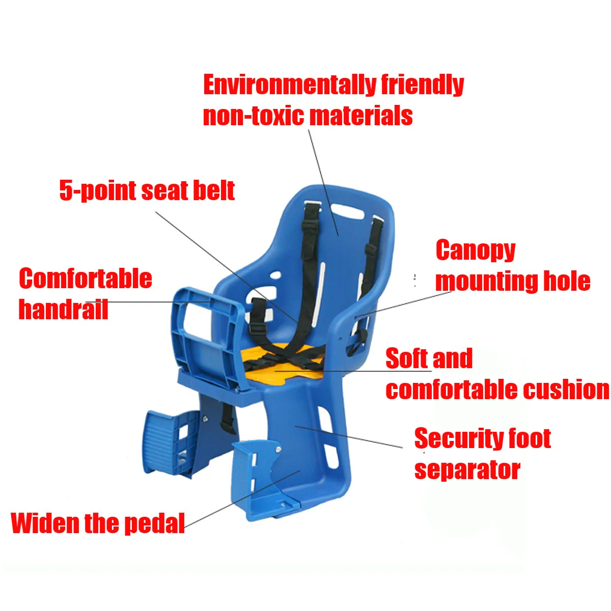 Bicycle Bike Seat Kids Safety Children Cycling Back Seat Saddle with Chair Armrest/Safety belt/Rear Footrest Bike Stroller
Bicycle Bike Seat Kids Safety Children Cycling Back Seat Saddle with Chair Armrest/Safety belt/Rear Footrest Bike Stroller