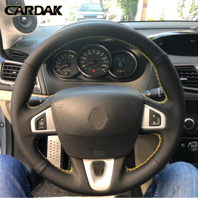 CARDAK Black Artificial Leather Steering Wheel Cover for Renault Megane 3 2009-2014 Scenic 2010-2015 Fluence ZE 2009-2016
CARDAK Black Artificial Leather Steering Wheel Cover for Renault Megane 3 2009-2014 Scenic 2010-2015 Fluence ZE 2009-2016