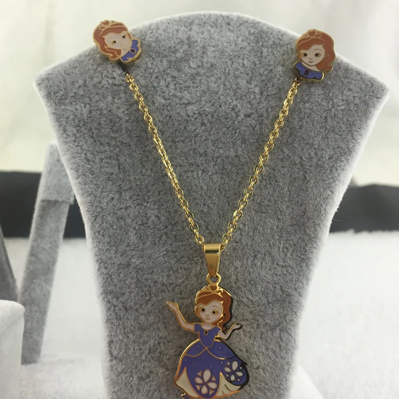 Модное ожерелье серьги Ювелирные наборы для детей женщин и девочек Подарок на