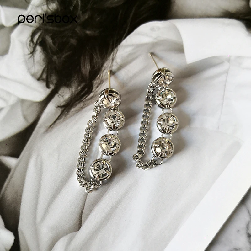 Peri'sbox Punk Rock Gold Silver Chunky Chain Earrings Sparkly Large Rhinestone Drop Earrings for Women Oorbellen
Peri'sbox Punk Rock Gold Silver Chunky Chain Earrings Sparkly Large Rhinestone Drop Earrings for Women Oorbellen