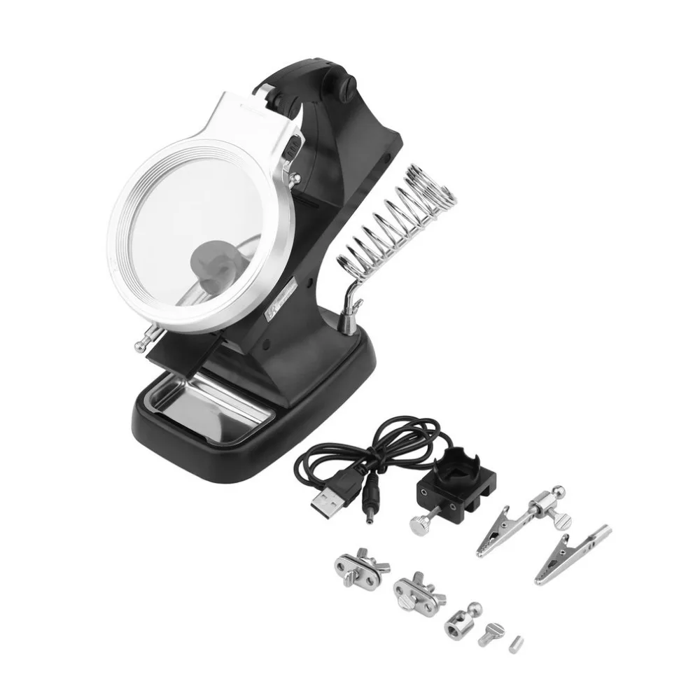 5 LED Lights Auxiliary Clip Magnifier AC/DC Interchangeable Used In Electronic Welding/Modeling/Biological Observation
5 LED Lights Auxiliary Clip Magnifier AC/DC Interchangeable Used In Electronic Welding/Modeling/Biological Observation