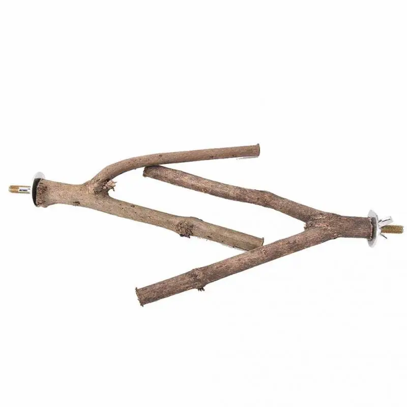 

2019 New Arrivials 1Pc 15cm Pet Parrot Raw Wood Fork Tree Branch Stand Rack Toy Hamster Branch Perches For Bird Cage