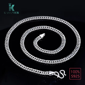 KASANIER 100% S925 Sterling Silver Men Necklaces 6MM Hiphop/Rock Style Fashion Sterling Silver Jewelry Men Chain Curb Necklace
KASANIER 100% S925 Sterling Silver Men Necklaces 6MM Hiphop/Rock Style Fashion Sterling Silver Jewelry Men Chain Curb Necklace