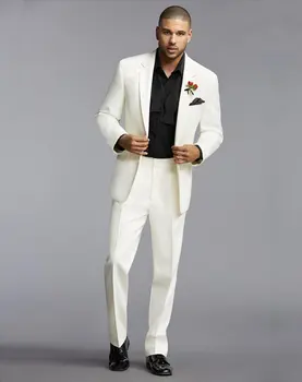 Custom Made Mens Suits Groomsmen Notch Lapel Groom Tuxedos Ivory Wedding Best Man Suit (Jacket+Pants+Tie+Hankerchief) B671
Custom Made Mens Suits Groomsmen Notch Lapel Groom Tuxedos Ivory Wedding Best Man Suit (Jacket+Pants+Tie+Hankerchief) B671