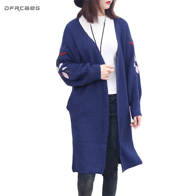 Autumn Fashion Embroidery Floral Cardigans Women V-Neck Long Sleeve Sweater Wool Outerwear Plus Size Knitted Coat New Pull Femme
Autumn Fashion Embroidery Floral Cardigans Women V-Neck Long Sleeve Sweater Wool Outerwear Plus Size Knitted Coat New Pull Femme