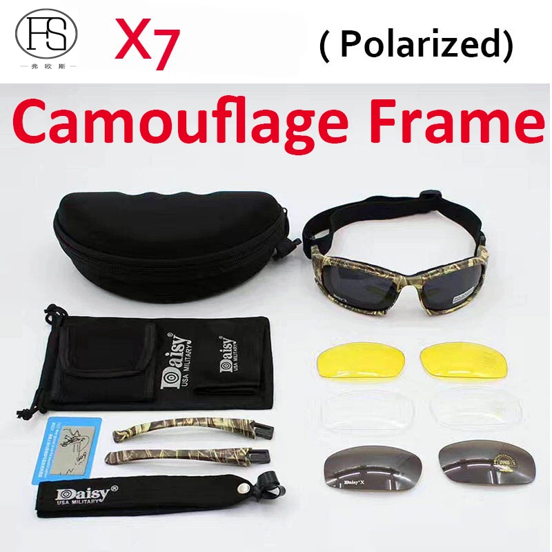 Image 2016 New Daisy X7 Military glasses Men Motocycle Tactical Sunglasses Outdoor Gafas Goggles 4 Lenses Windproof Eyewear Oculos