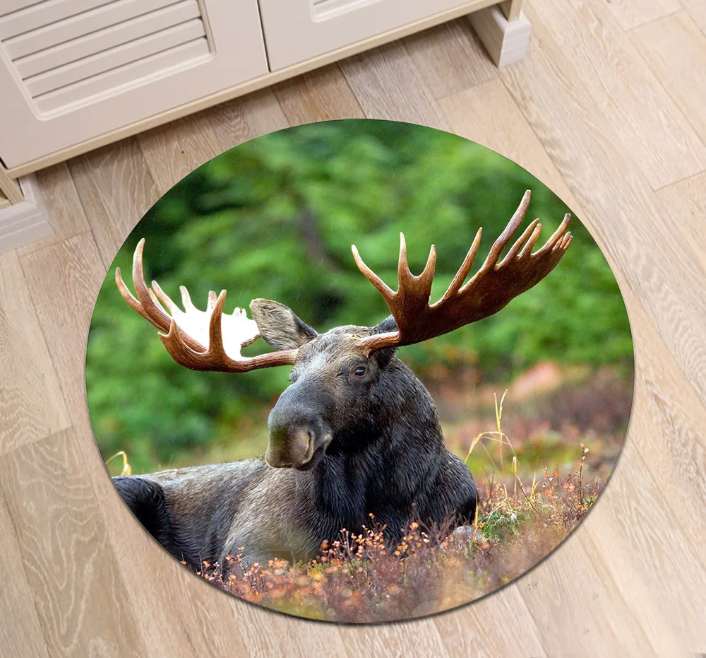 The Reclined Deer Have Large Antlers Round Dining Room Area Rugs Children's Room Floor Cushion Bathroom Non-Slip Carpet Door Mat
The Reclined Deer Have Large Antlers Round Dining Room Area Rugs Children's Room Floor Cushion Bathroom Non-Slip Carpet Door Mat