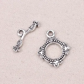 20sets/lot 18.5*22mm Metal Antique Silver Color Wholesale Fashion OT Clasp Jewelry Accessory Toggle Clasp For Jewelry Making
20sets/lot 18.5*22mm Metal Antique Silver Color Wholesale Fashion OT Clasp Jewelry Accessory Toggle Clasp For Jewelry Making