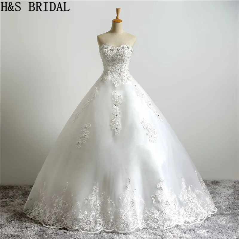 H&S BRIDAL Ball gown wedding dress Sweetheart elegant appliques beading bridal wedding dresses vestido de novia
H&S BRIDAL Ball gown wedding dress Sweetheart elegant appliques beading bridal wedding dresses vestido de novia