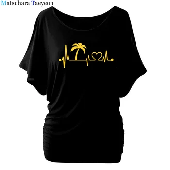 Fashion Women clothing Palm Tree Heartbeat Print T-shirt Top Short Sleeve Female clothing t shirt for Brand Punk Style Tshirt
Fashion Women clothing Palm Tree Heartbeat Print T-shirt Top Short Sleeve Female clothing t shirt for Brand Punk Style Tshirt