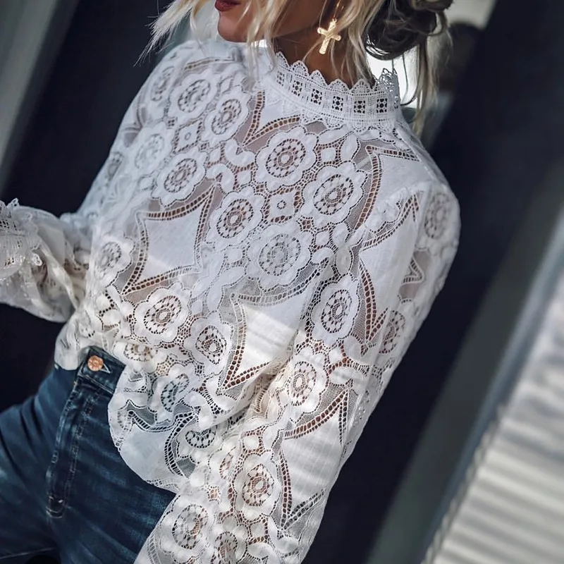 2019 New Fashion Exquisite Elegant Lace Openwork Design Blouse Casual Loose Style Long-sleeved Blouse
2019 New Fashion Exquisite Elegant Lace Openwork Design Blouse Casual Loose Style Long-sleeved Blouse