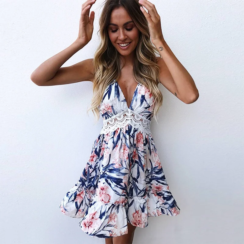 Womens Dresses New Arrival 2018 Summer Dress Bohemian Dress Ladies Sleeveless Backless Lace Mini Beach Boho Dress Robe Femme Ete
Womens Dresses New Arrival 2018 Summer Dress Bohemian Dress Ladies Sleeveless Backless Lace Mini Beach Boho Dress Robe Femme Ete