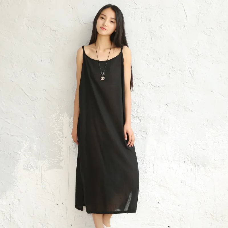 2019 Spring Summer New Style Cotton Linen Women Pure Color Loose Long Split Dress Spaghetti Strap
2019 Spring Summer New Style Cotton Linen Women Pure Color Loose Long Split Dress Spaghetti Strap