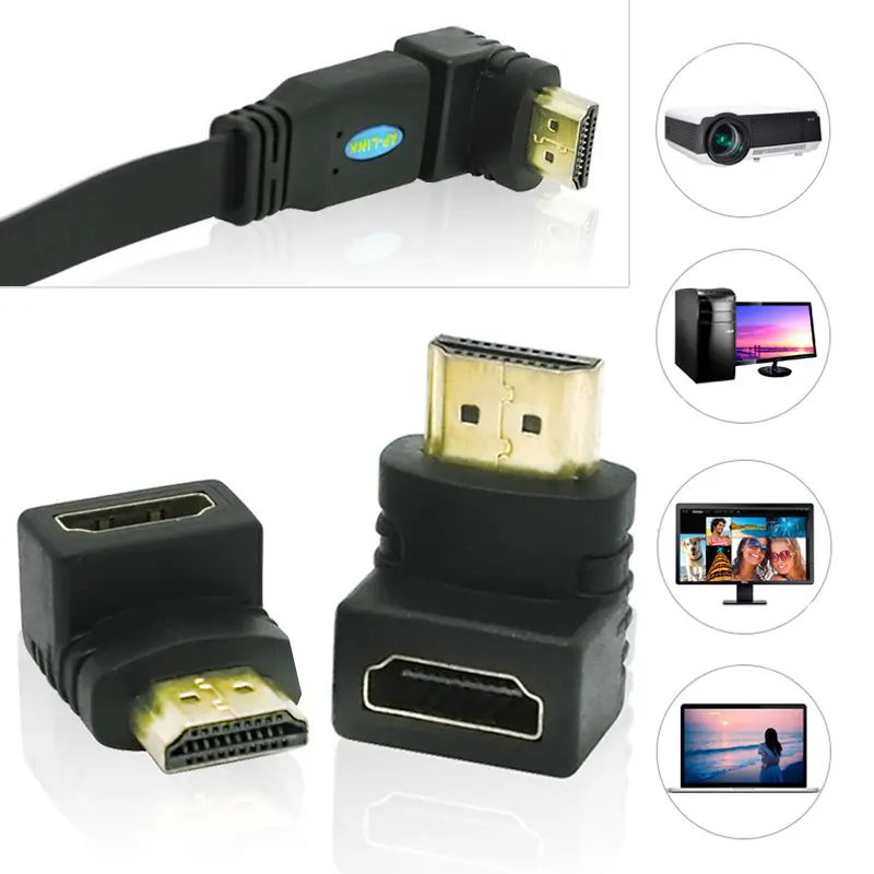 90 Degree Right Angle Gold plated HDMI Adapter A type Male to Female for 1080p TV HDTV HJ55
90 Degree Right Angle Gold plated HDMI Adapter A type Male to Female for 1080p TV HDTV HJ55