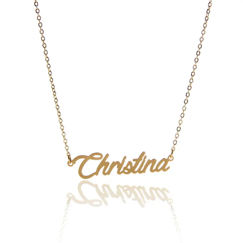 Gold Color Cuatomized Name Women " Christina " Nameplate Necklace Personalized Stainless Steel Girlfriend Letter Necklace NL2375
Gold Color Cuatomized Name Women " Christina " Nameplate Necklace Personalized Stainless Steel Girlfriend Letter Necklace NL2375