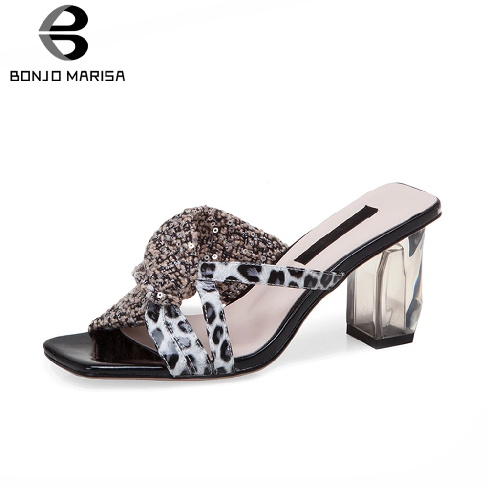 BONJOMARISA 2019 Mature Leopard Mules Shoes Women Summer High Heels Genuine Leather Shoes Slippers Women Shoes Woman Size 36-40
BONJOMARISA 2019 Mature Leopard Mules Shoes Women Summer High Heels Genuine Leather Shoes Slippers Women Shoes Woman Size 36-40