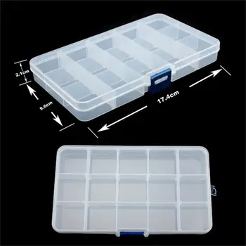 15 grids plastic Transparent Adjustable Jewelry Necklace Transparent Storage Box Case Holder Craft Organizer
15 grids plastic Transparent Adjustable Jewelry Necklace Transparent Storage Box Case Holder Craft Organizer