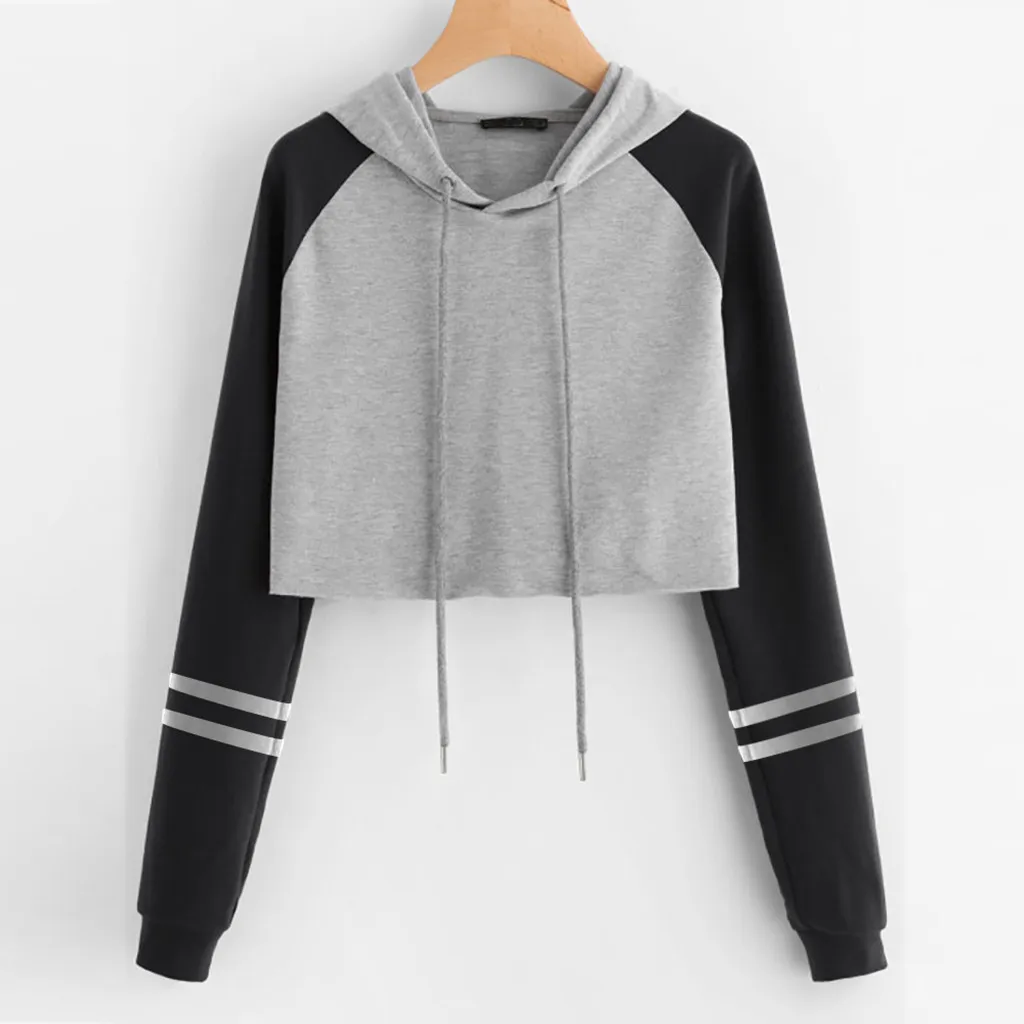 New Hoodies Sweatshirts Womens Solid Long Sleeve Splice Pullover Hooded Sweatshirt Short Tops Blouse Moletom Feminino Inverno
New Hoodies Sweatshirts Womens Solid Long Sleeve Splice Pullover Hooded Sweatshirt Short Tops Blouse Moletom Feminino Inverno