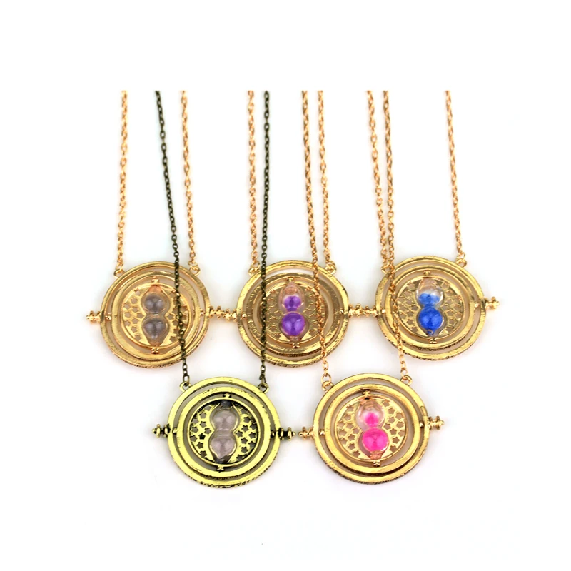 Hermione Granger Rotating Time Turner Pendant Necklace Hourglass Sand Necklaces Women Men Jewelry Gift Silver Gold Link Chain
Hermione Granger Rotating Time Turner Pendant Necklace Hourglass Sand Necklaces Women Men Jewelry Gift Silver Gold Link Chain